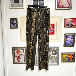 Rare Vintage velvet snakeskin Betsey Johnson pants